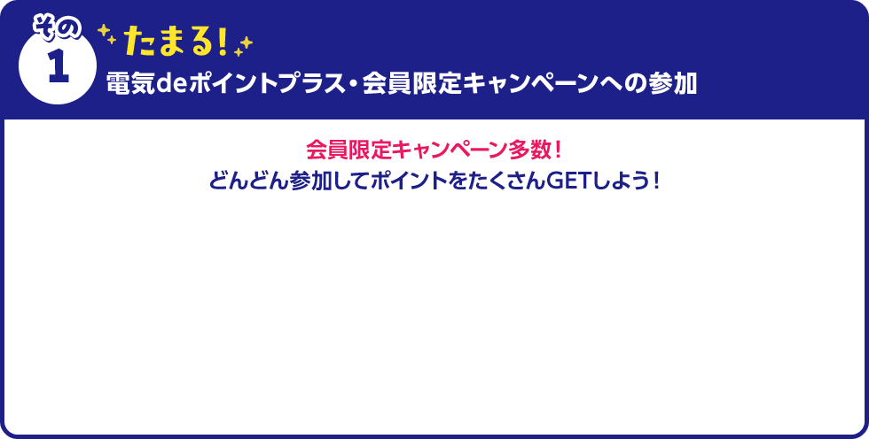 その1 たまる！電気deポイントプラス・会員限定キャンペーンへの参加